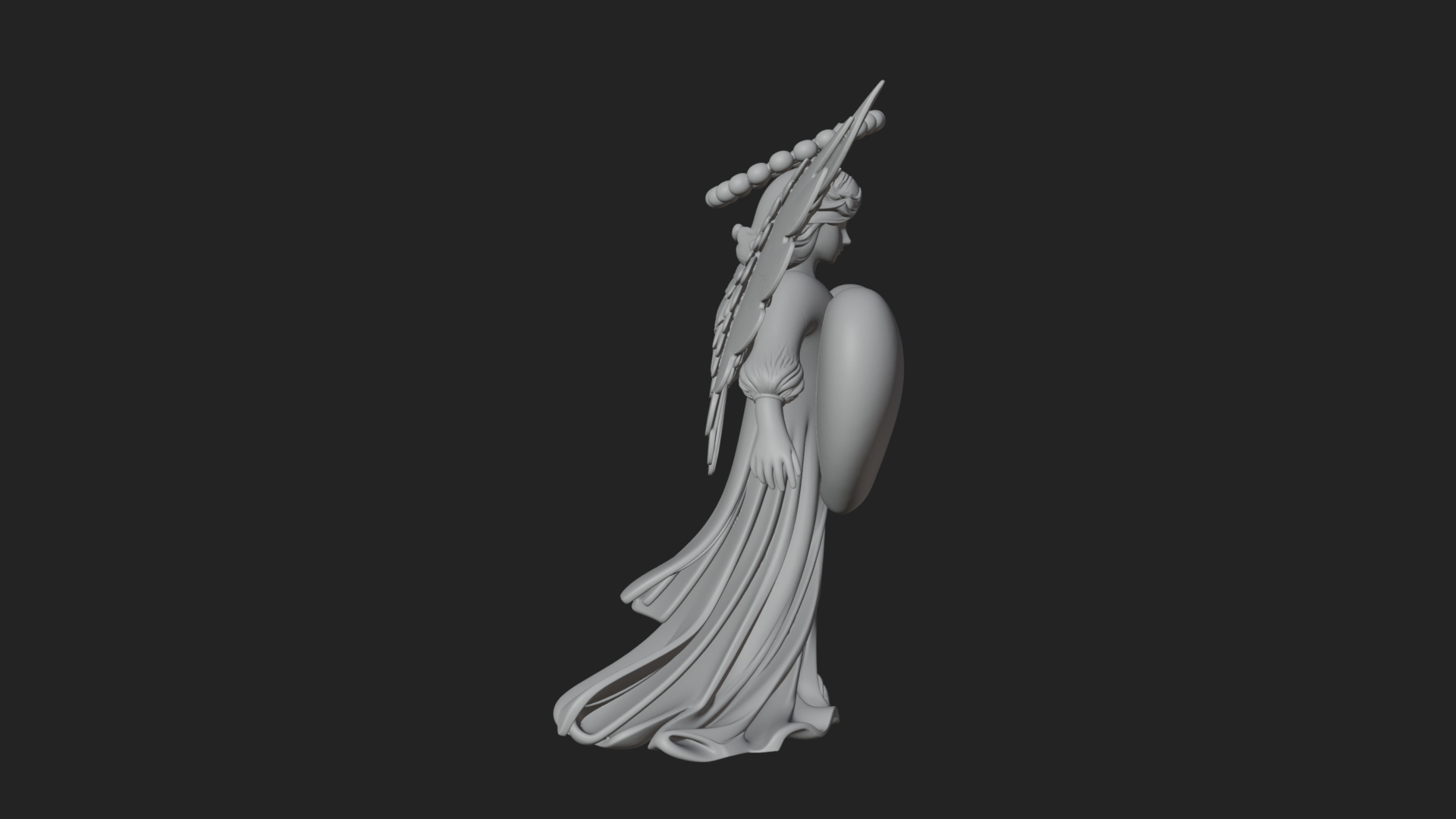 Angel Holding Heart Statue Design 1 3d Print Model 3D Model