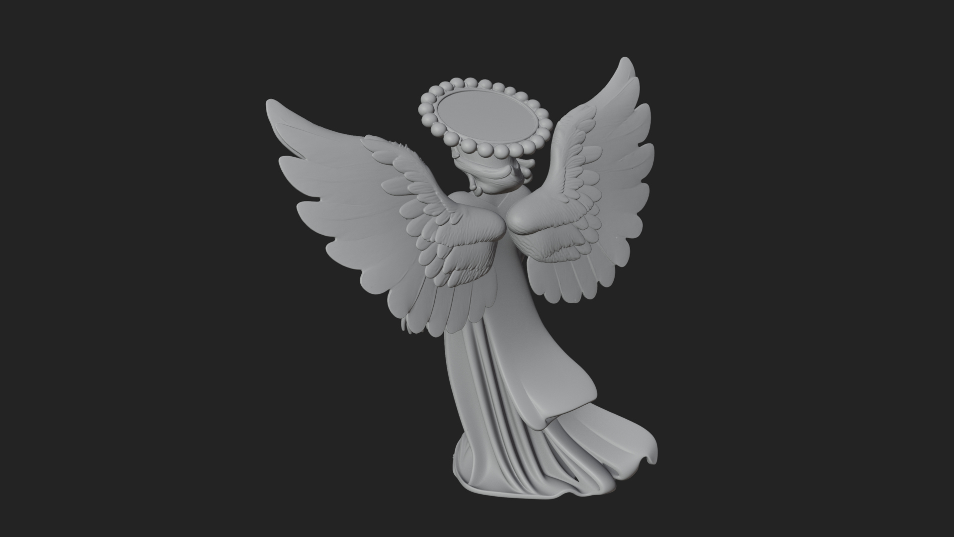Angel Holding Heart Statue Design 1 3d Print Model 3D Model