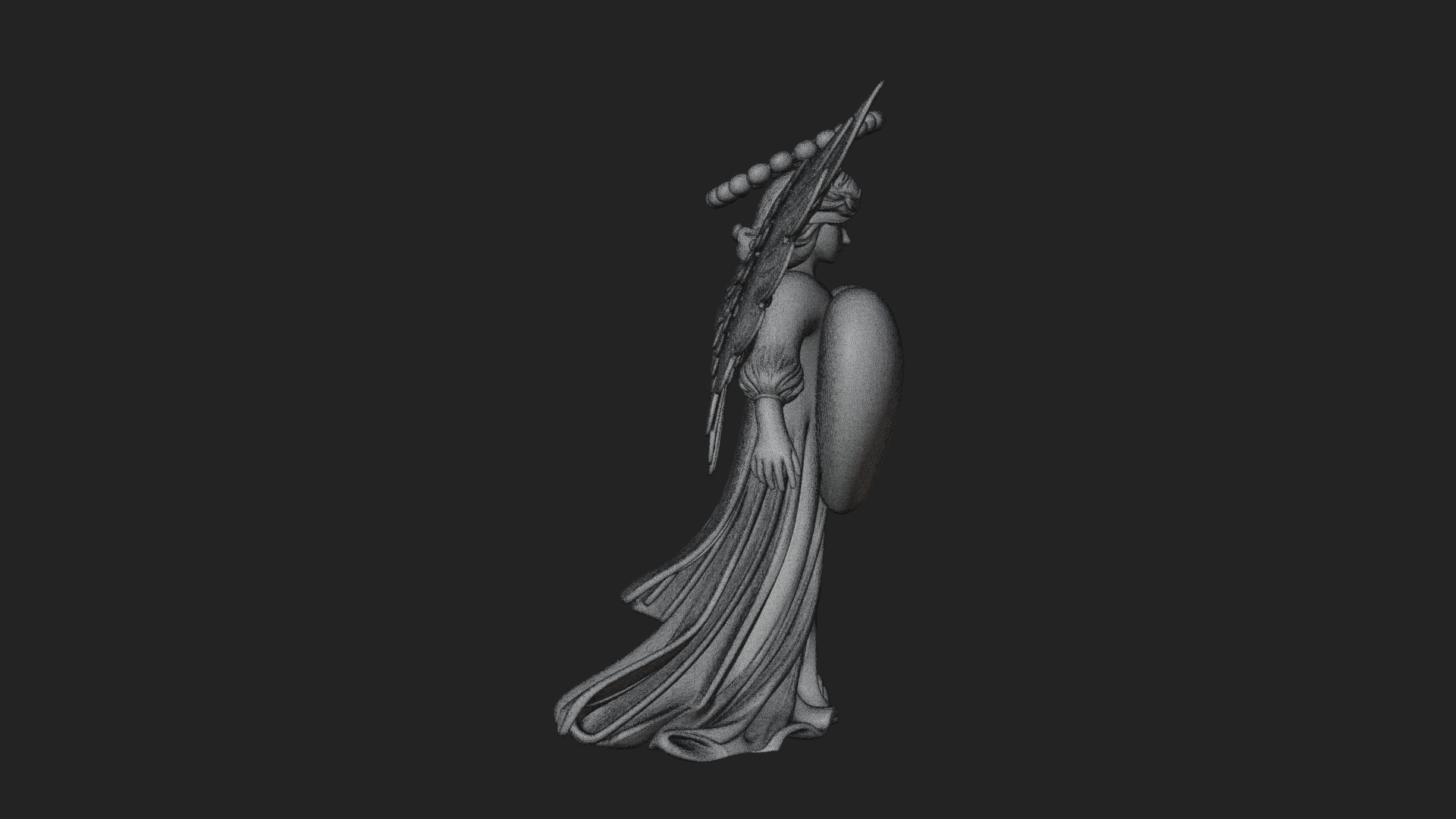 Angel Holding Heart Statue Design 1 3d Print Model 3D Model