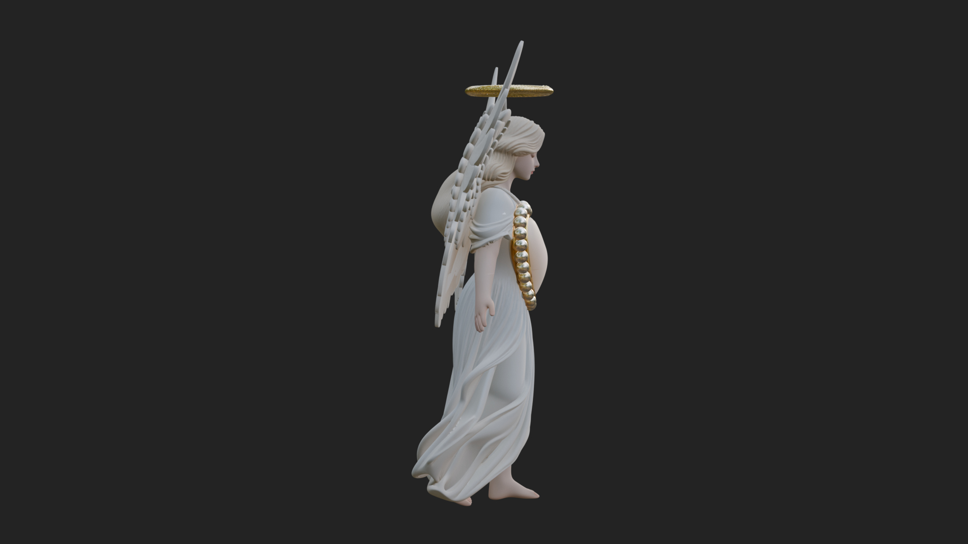 Angel Holding Heart Statue Design 2 3D Print Model 3D Model