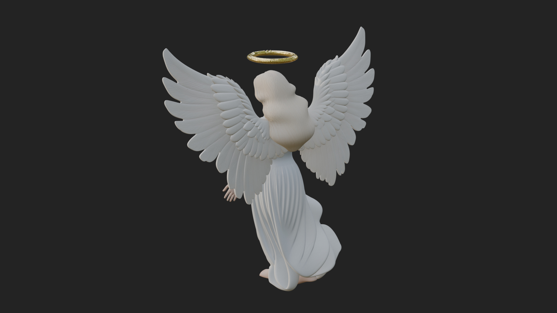 Angel Holding Heart Statue Design 2 3D Print Model 3D Model
