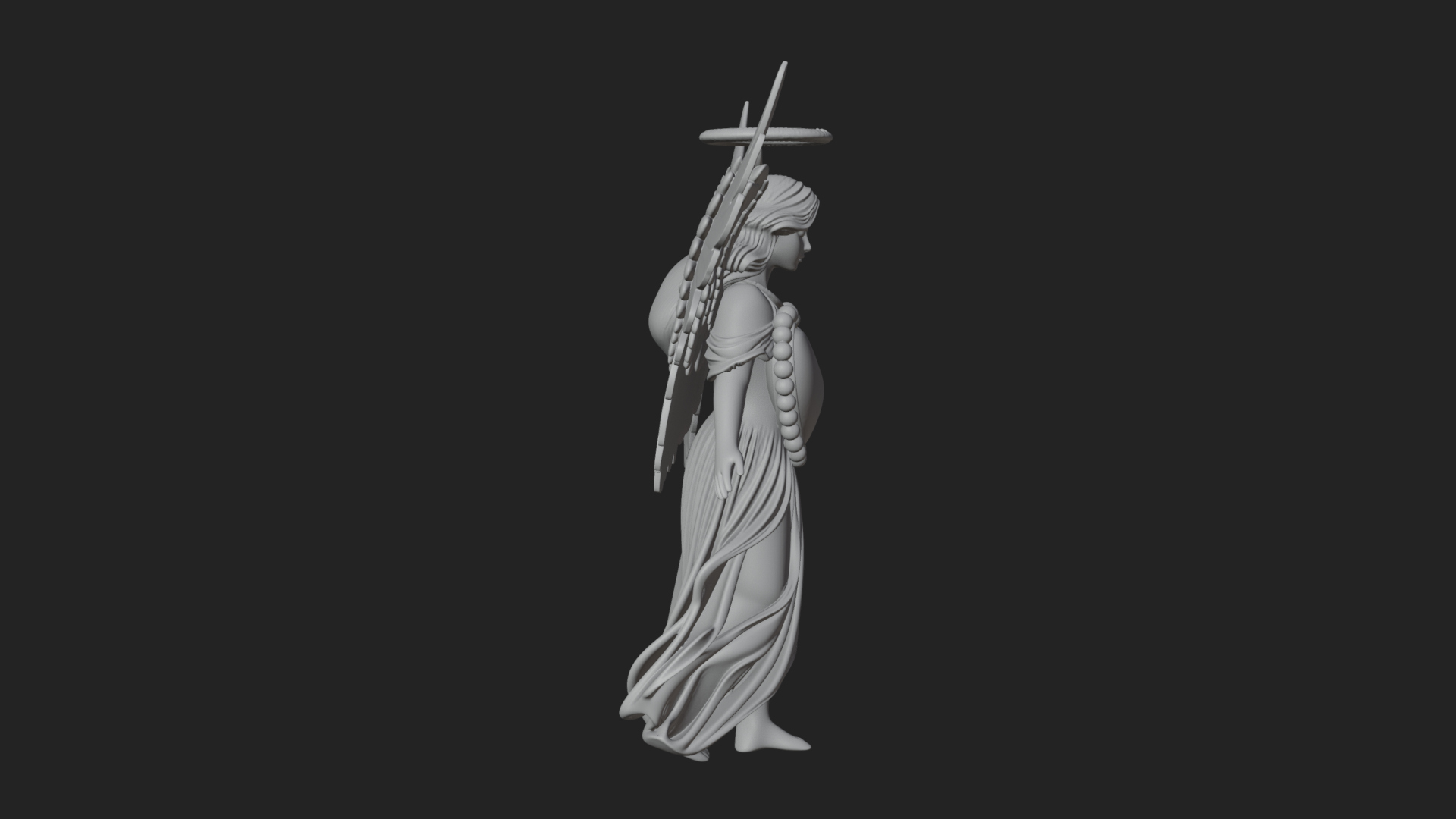 Angel Holding Heart Statue Design 2 3D Print Model 3D Model