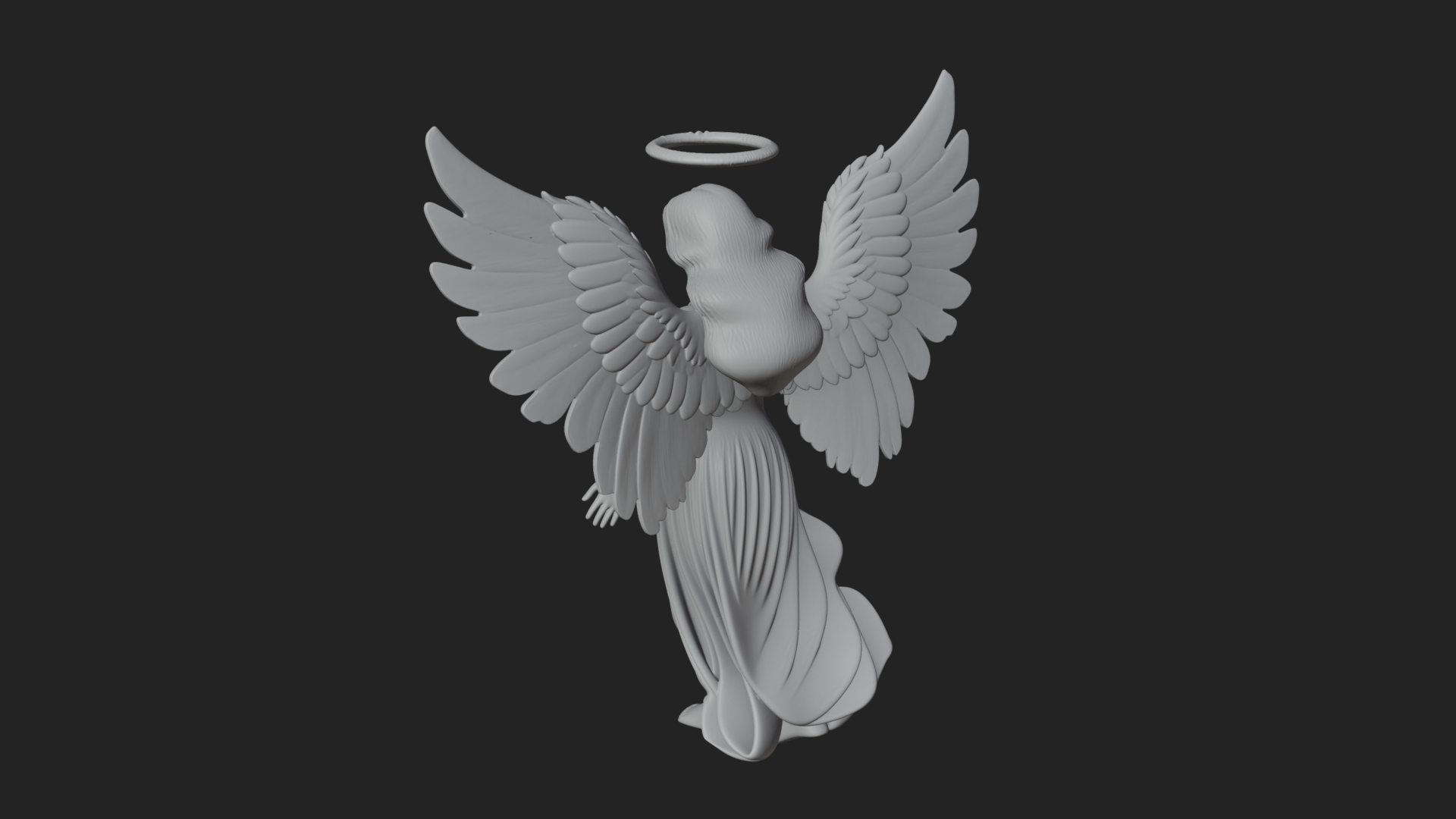 Angel Holding Heart Statue Design 2 3D Print Model 3D Model