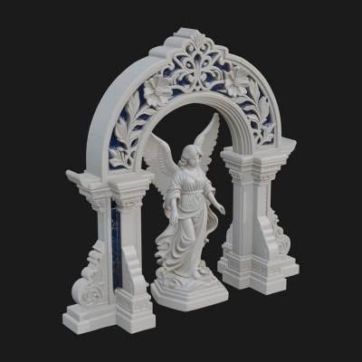 Angel in Gothic Arch Statue Design 1 3D Print Model
