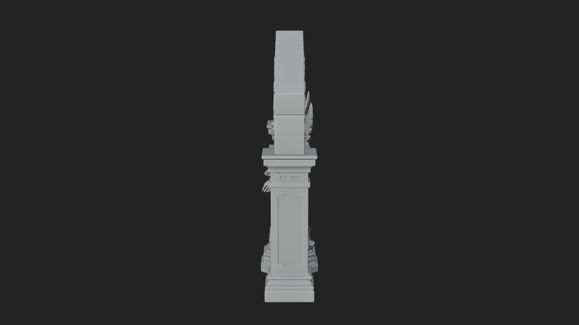 Angel in Gothic Arch Statue Design 2 3D Print Model 3D Model
