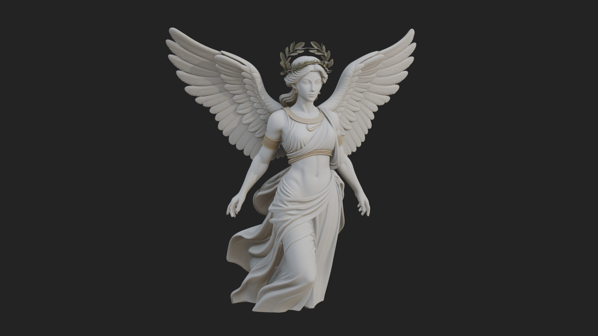 Angel of Victory Statue Design 10 3D Print Model 3D Model