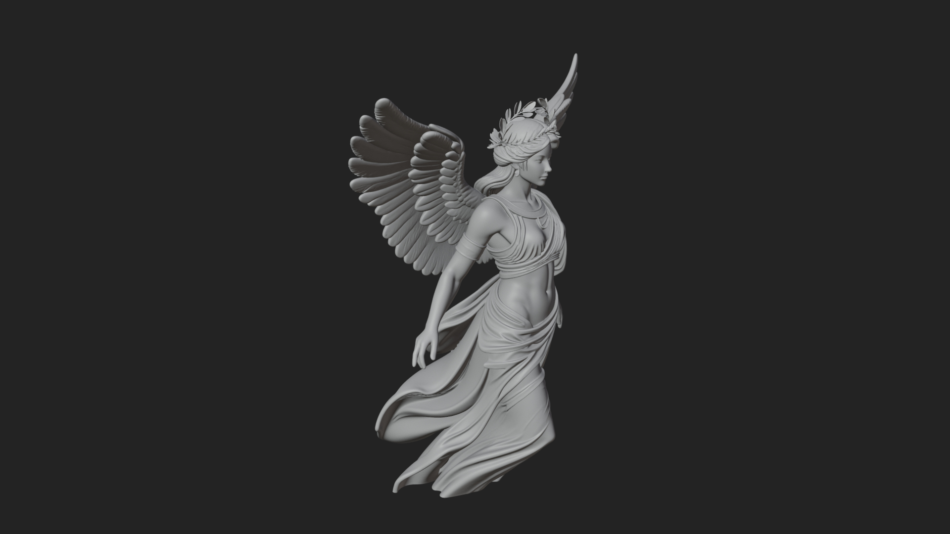 Angel of Victory Statue Design 10 3D Print Model 3D Model