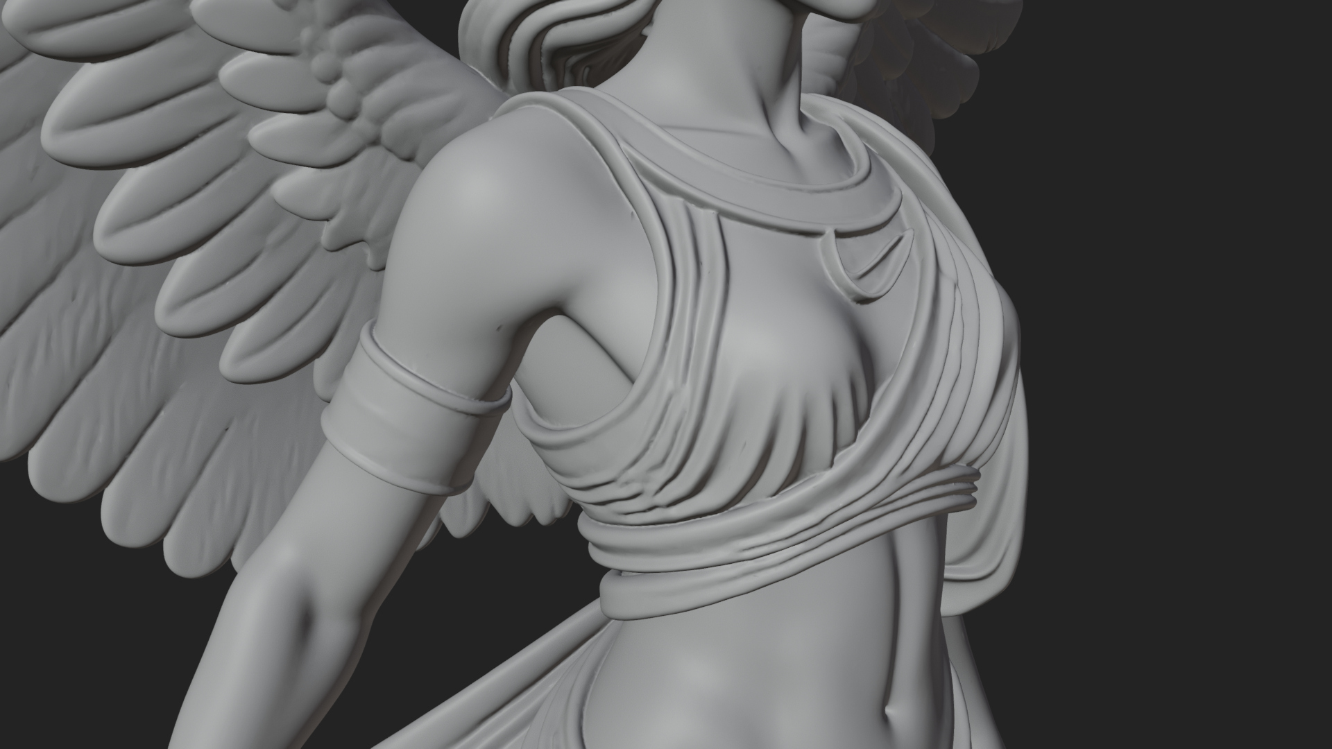 Angel of Victory Statue Design 10 3D Print Model 3D Model