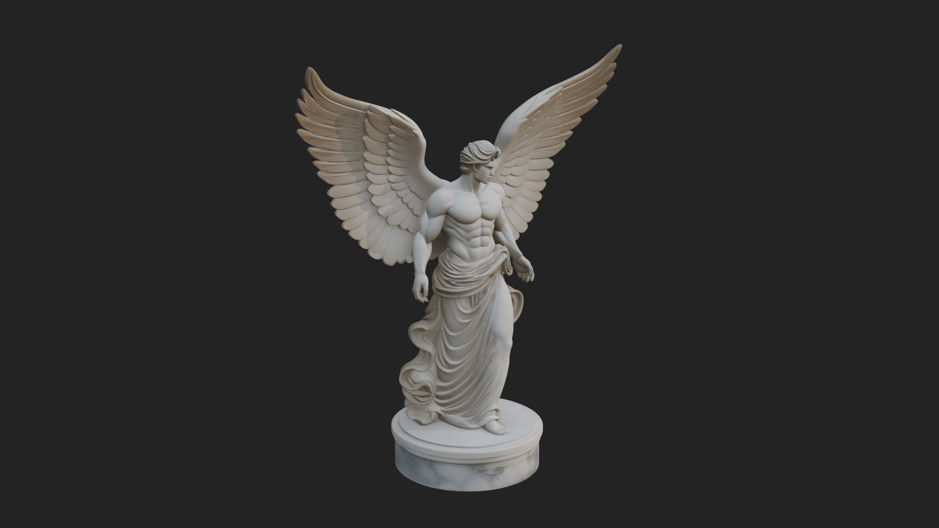 Angel of Victory Statue Design 5 3D Print Model 3D Model