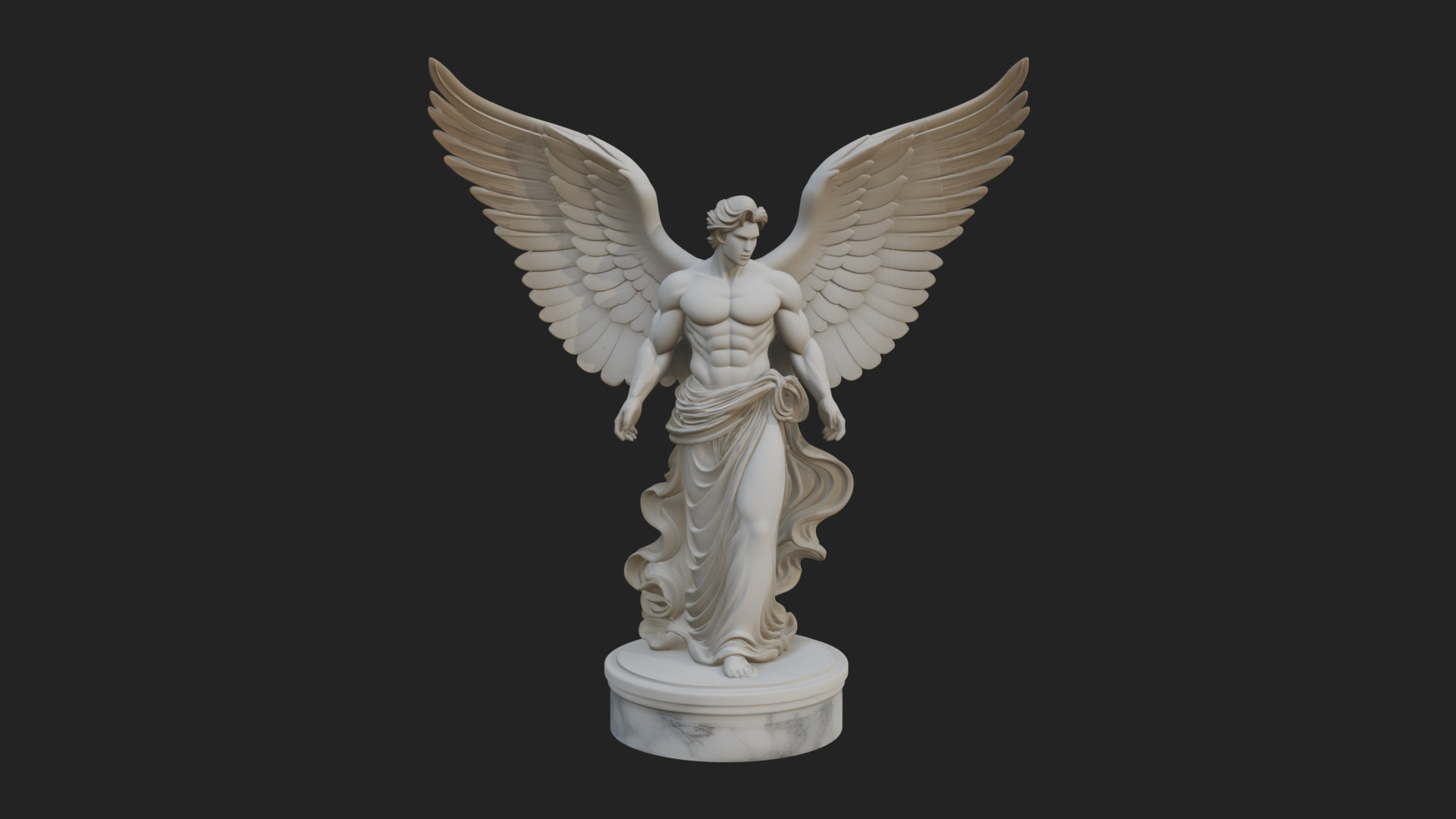 Angel of Victory Statue Design 5 3D Print Model 3D Model