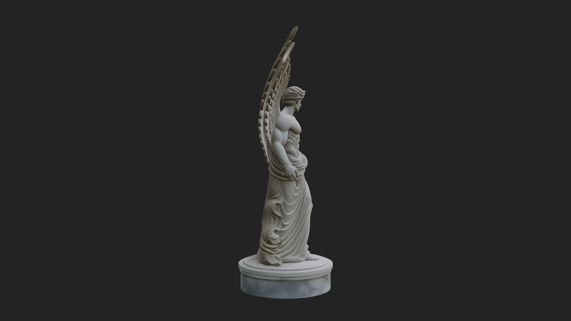 Angel of Victory Statue Design 5 3D Print Model 3D Model