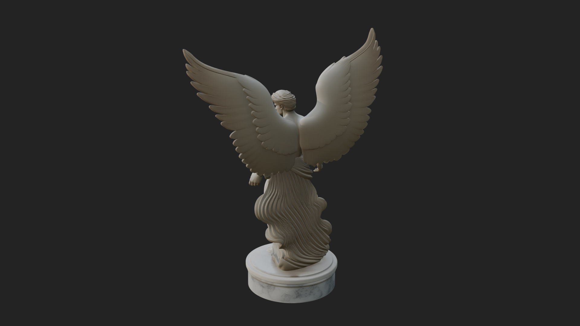 Angel of Victory Statue Design 5 3D Print Model 3D Model