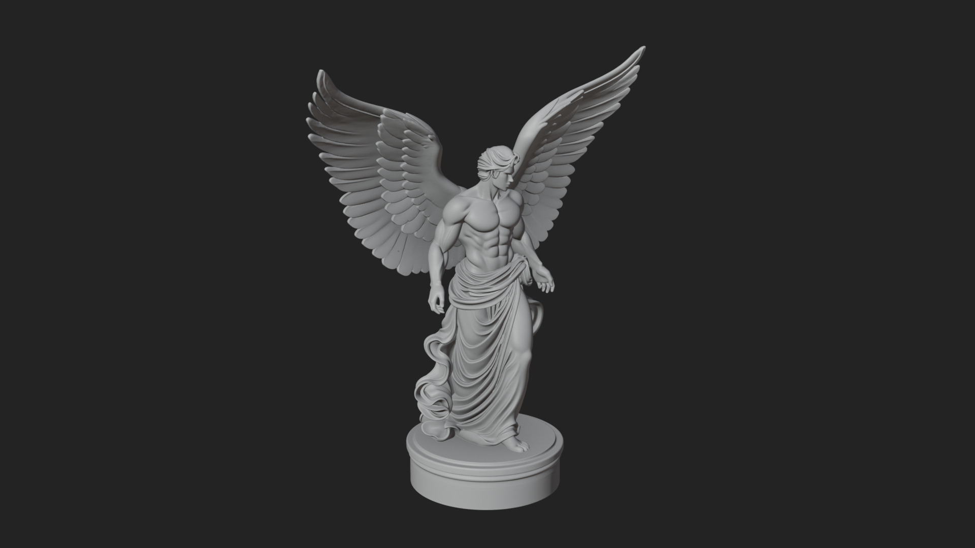 Angel of Victory Statue Design 5 3D Print Model 3D Model