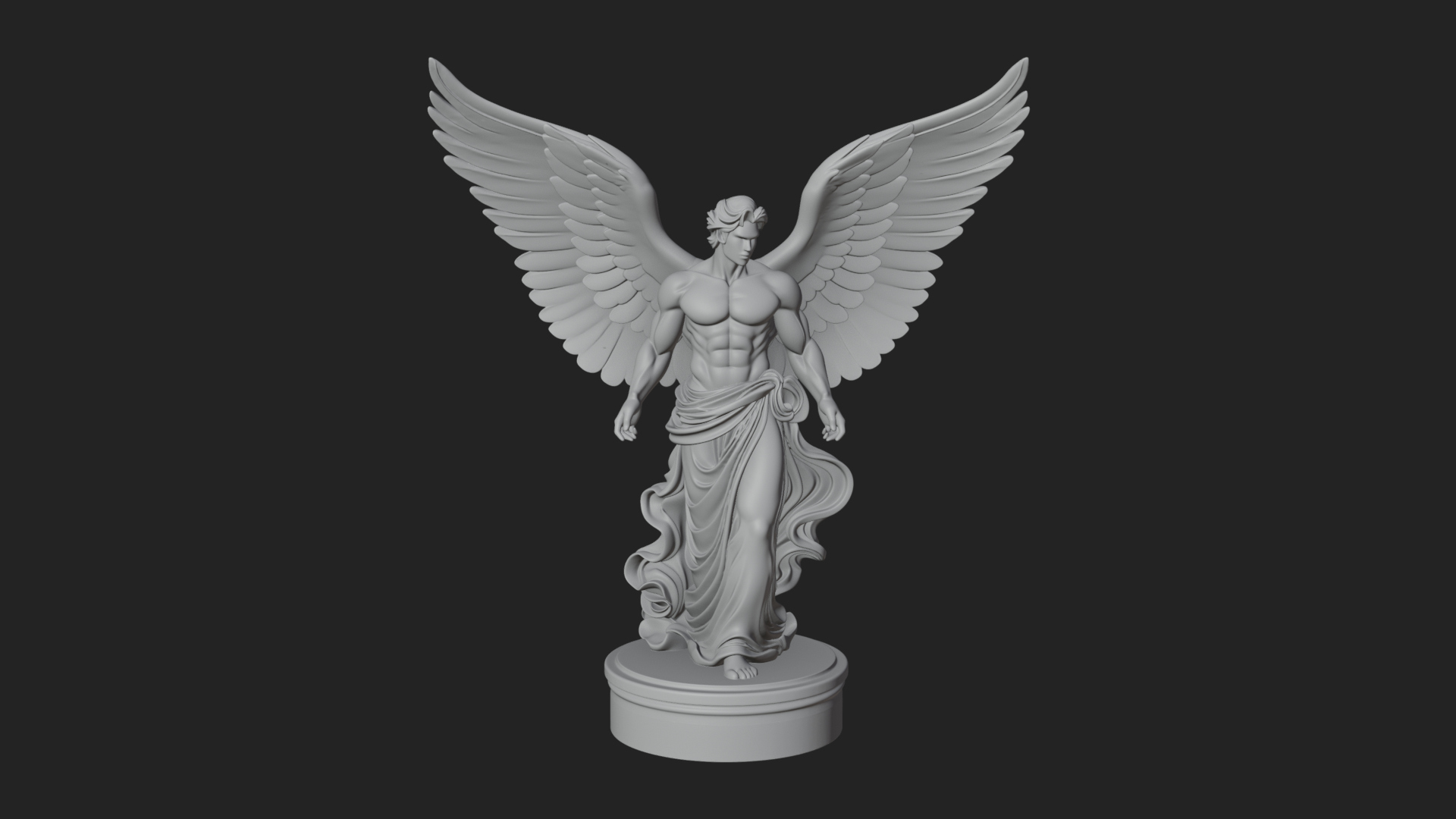 Angel of Victory Statue Design 5 3D Print Model 3D Model