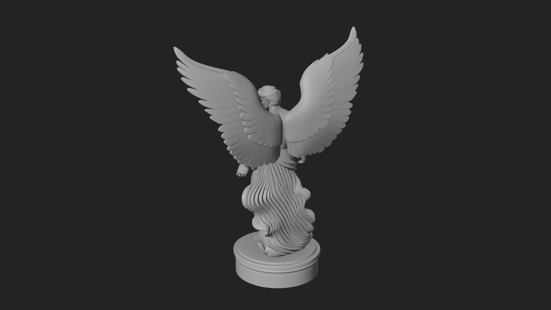 Angel of Victory Statue Design 5 3D Print Model 3D Model