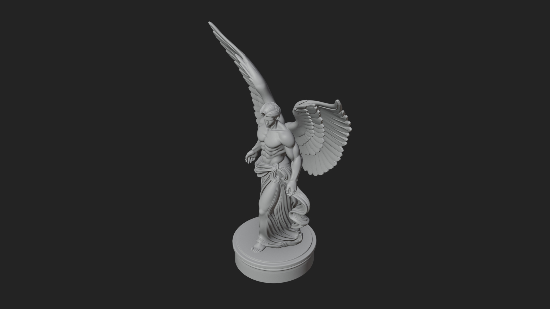 Angel of Victory Statue Design 5 3D Print Model 3D Model