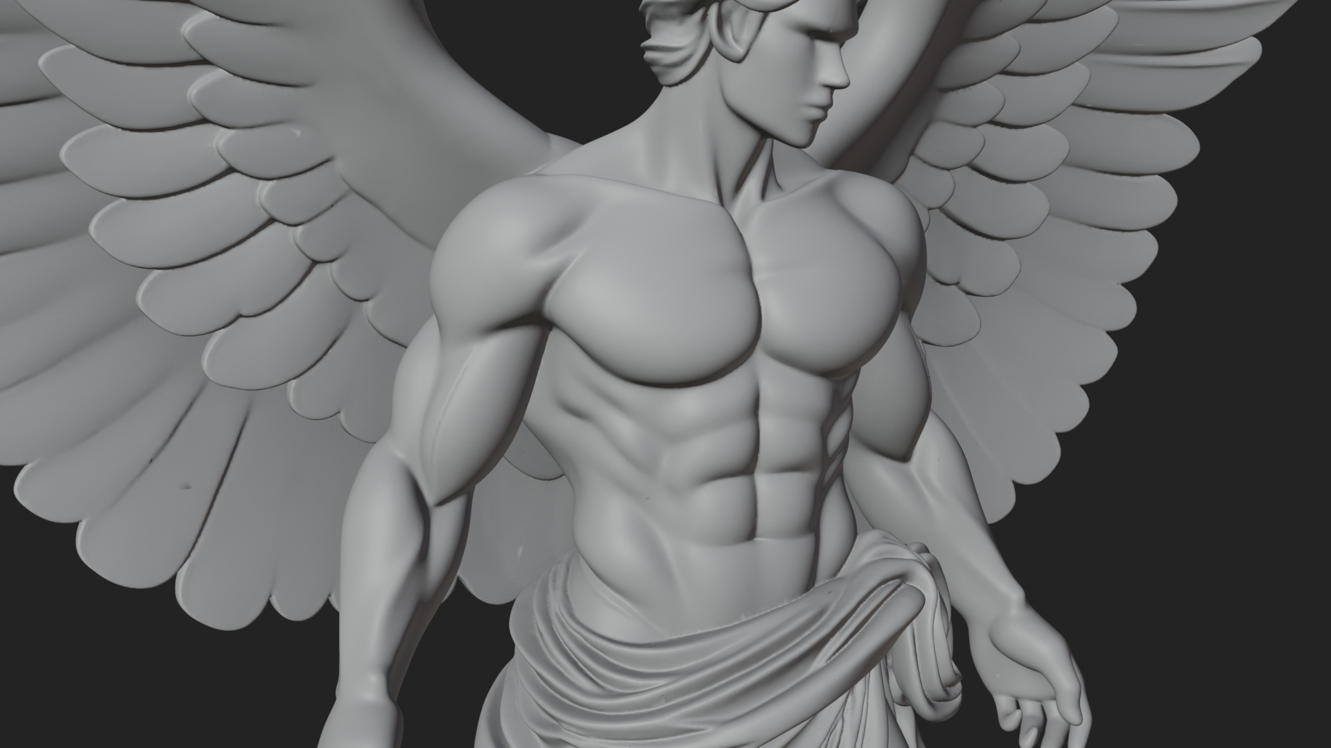 Angel of Victory Statue Design 5 3D Print Model 3D Model