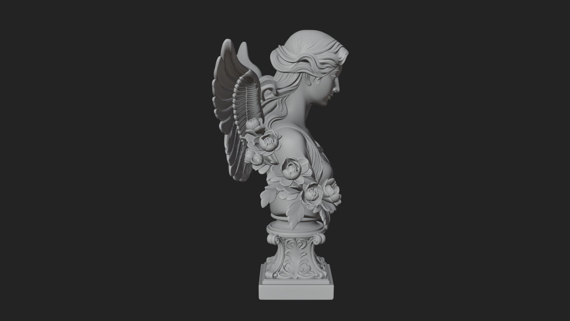 Angel of Victory Statue Design 6 3D Print Model 3D Model
