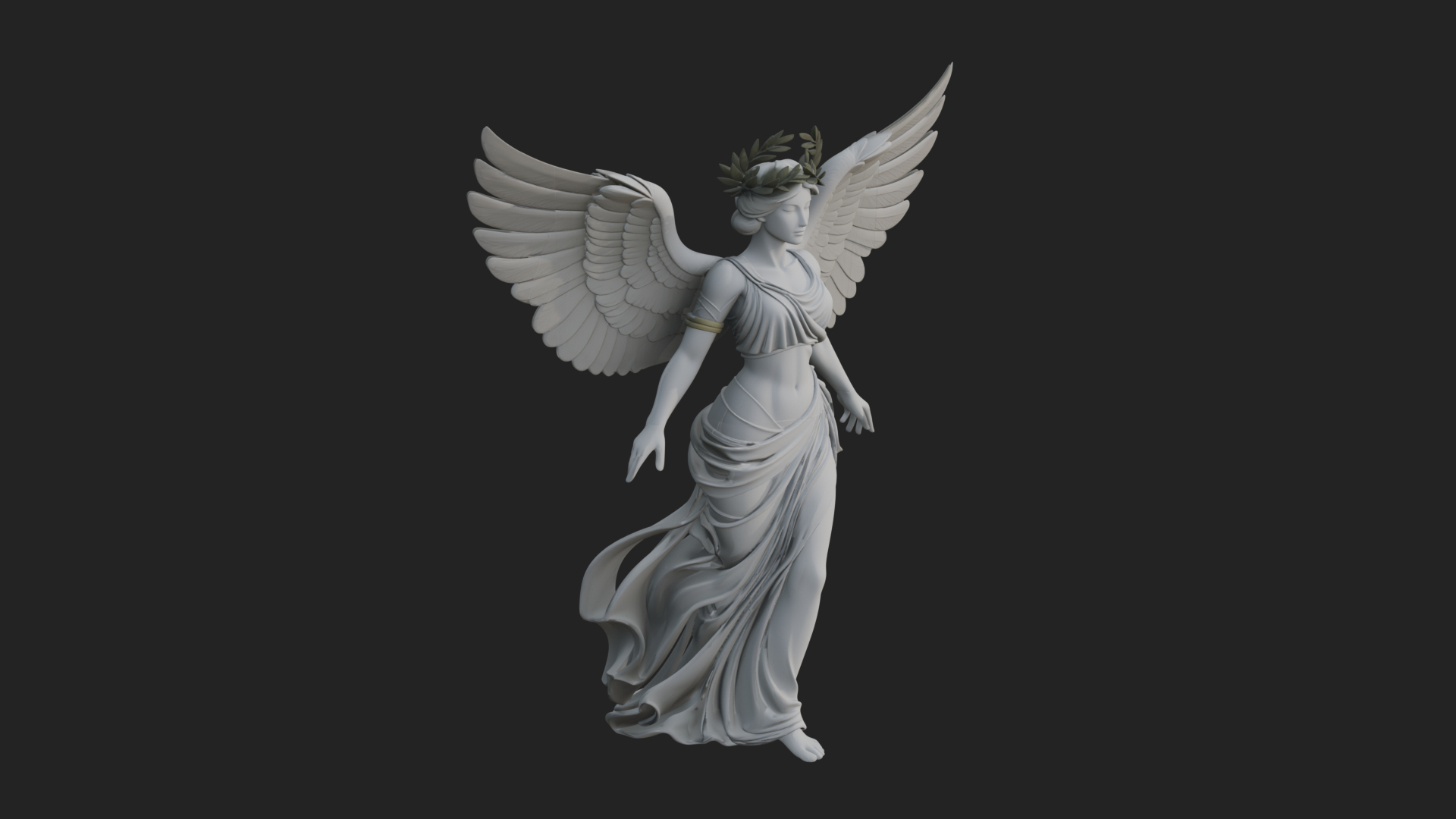 Angel of Victory Statue Design 7 3D Print Model 3D Model