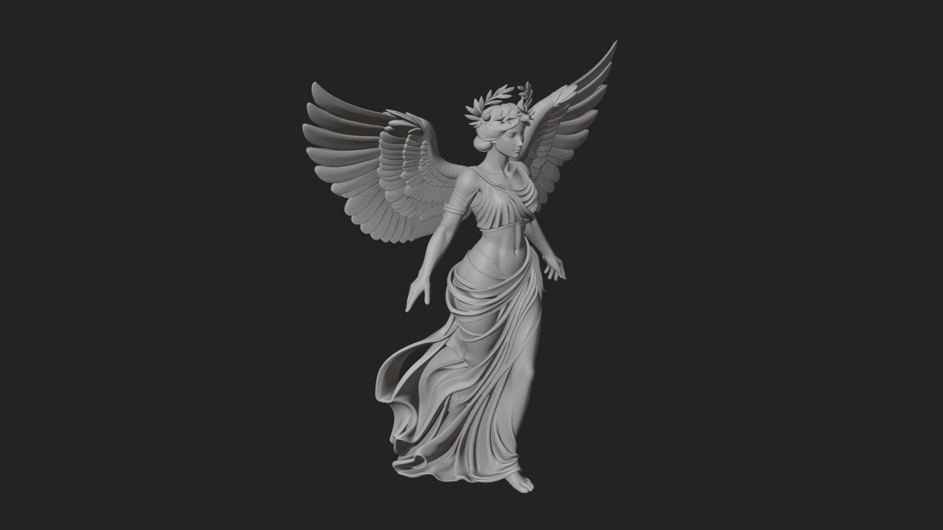 Angel of Victory Statue Design 7 3D Print Model 3D Model