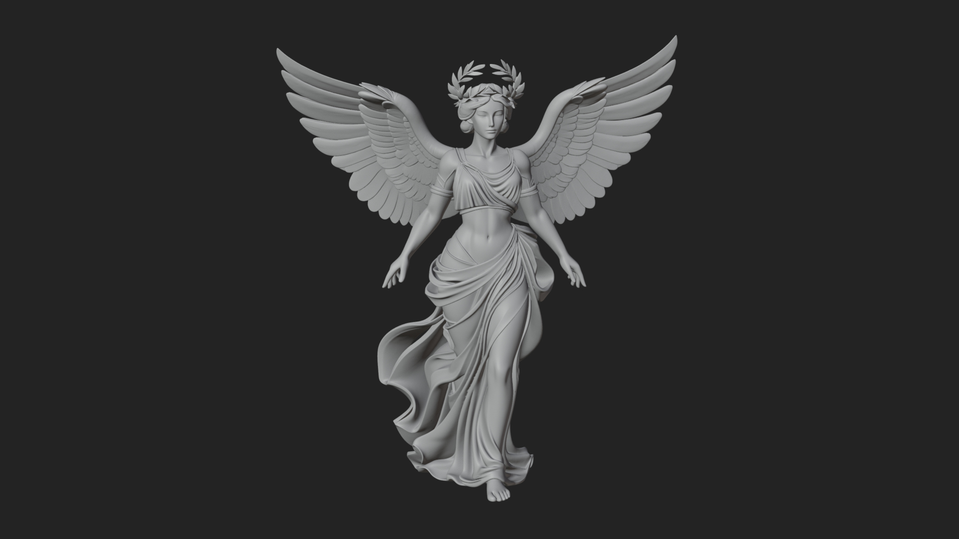 Angel of Victory Statue Design 7 3D Print Model 3D Model