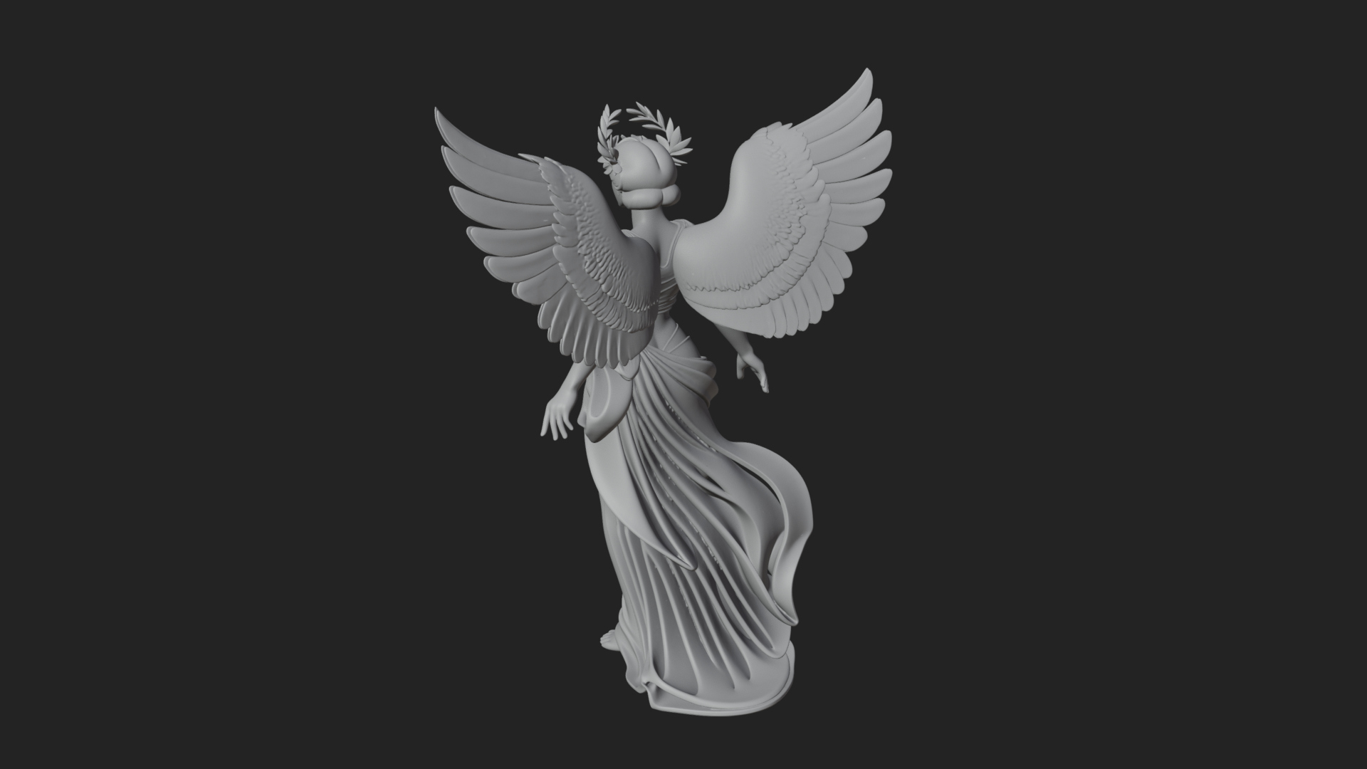 Angel of Victory Statue Design 7 3D Print Model 3D Model