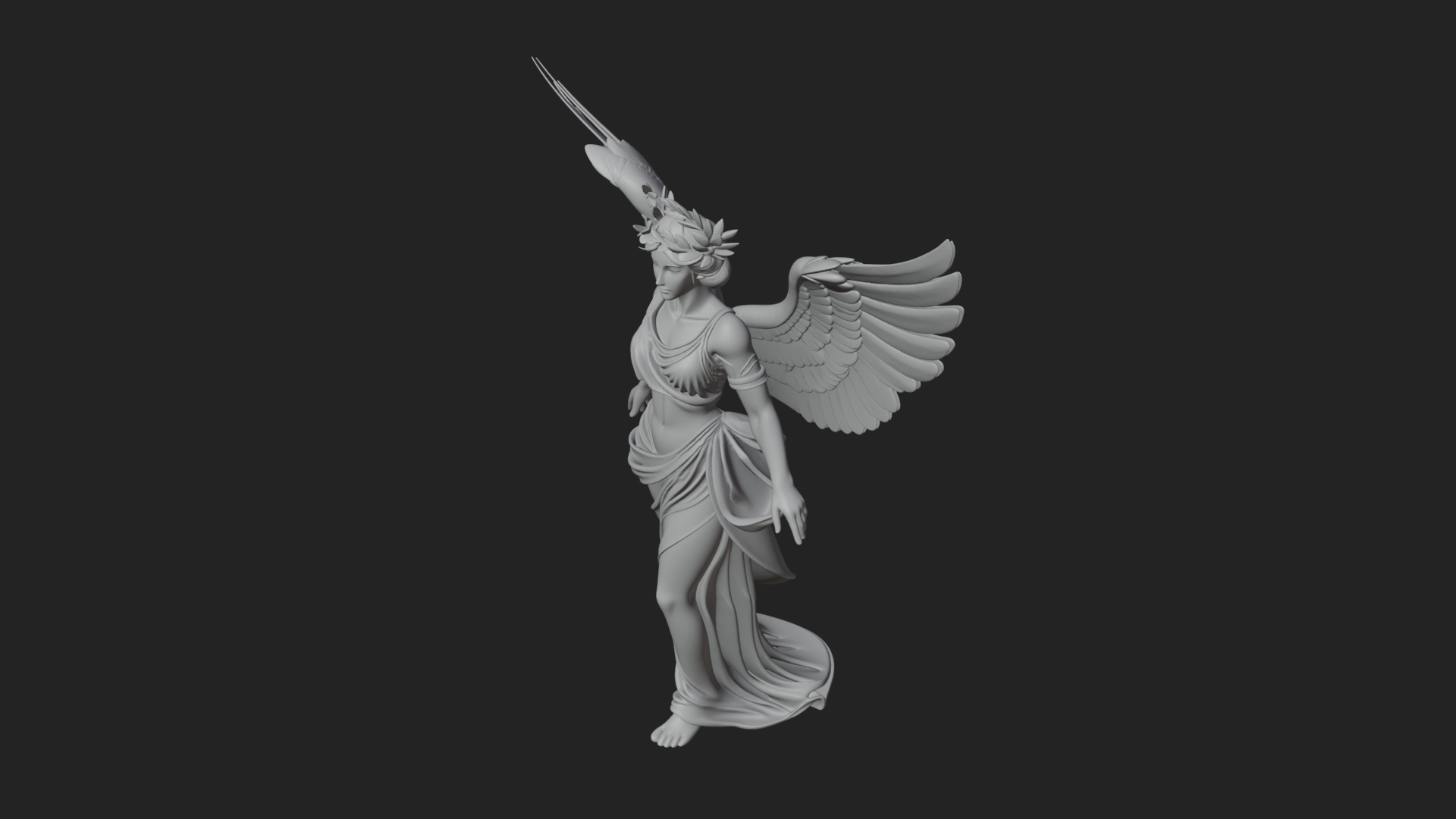 Angel of Victory Statue Design 7 3D Print Model 3D Model