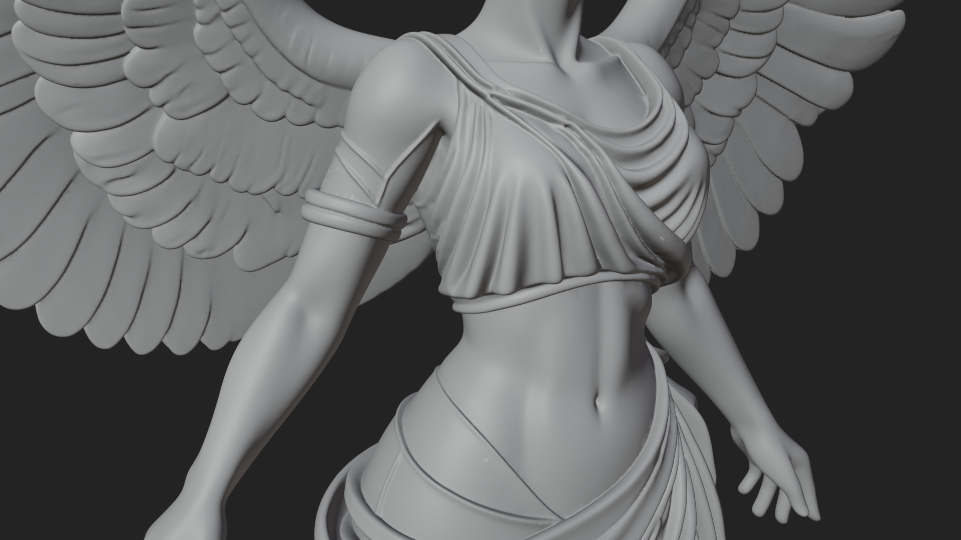 Angel of Victory Statue Design 7 3D Print Model 3D Model