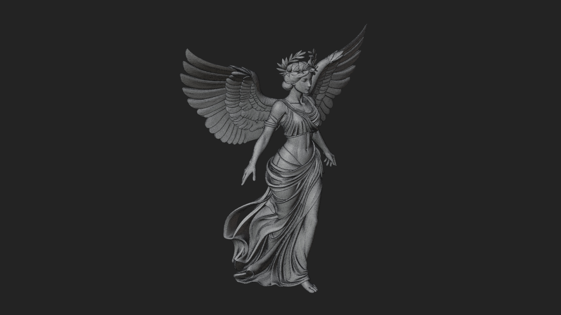 Angel of Victory Statue Design 7 3D Print Model 3D Model