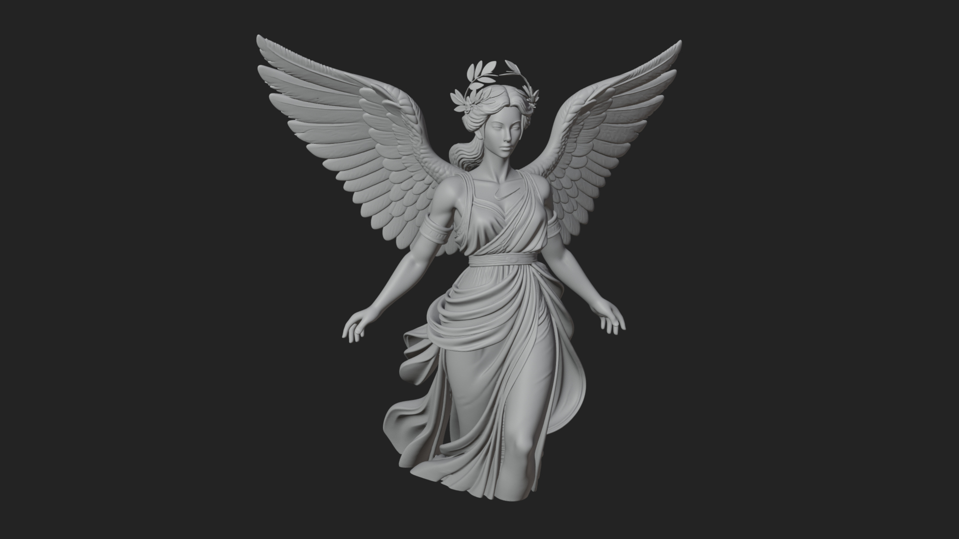 Angel of Victory Statue Design 8 3D Print Model 3D Model