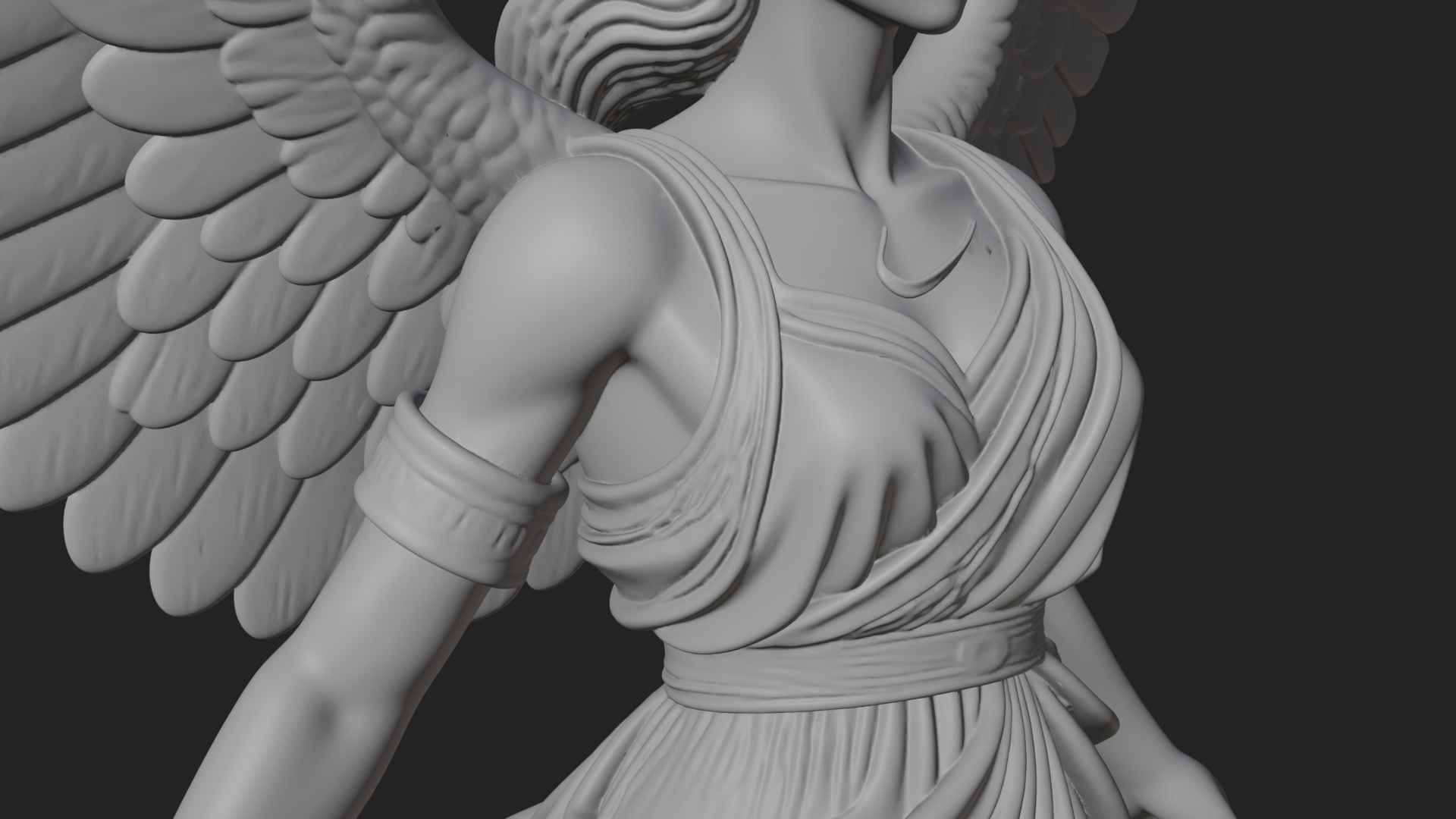 Angel of Victory Statue Design 8 3D Print Model 3D Model