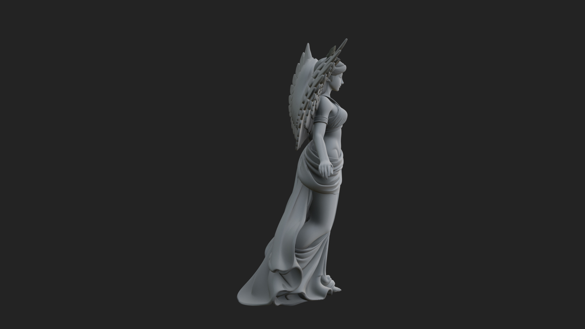 Angel of Victory Statue Design 9 3D Print Model 3D Model