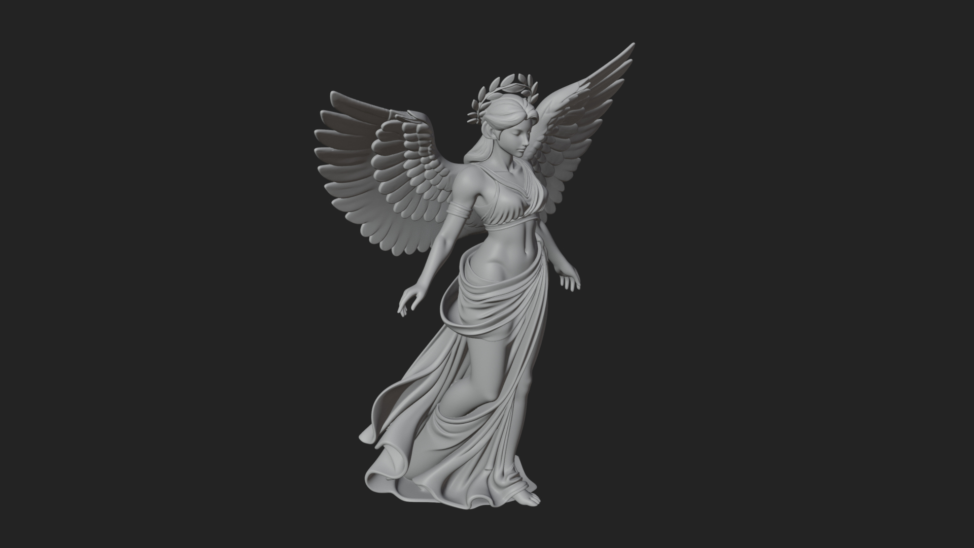 Angel of Victory Statue Design 9 3D Print Model 3D Model