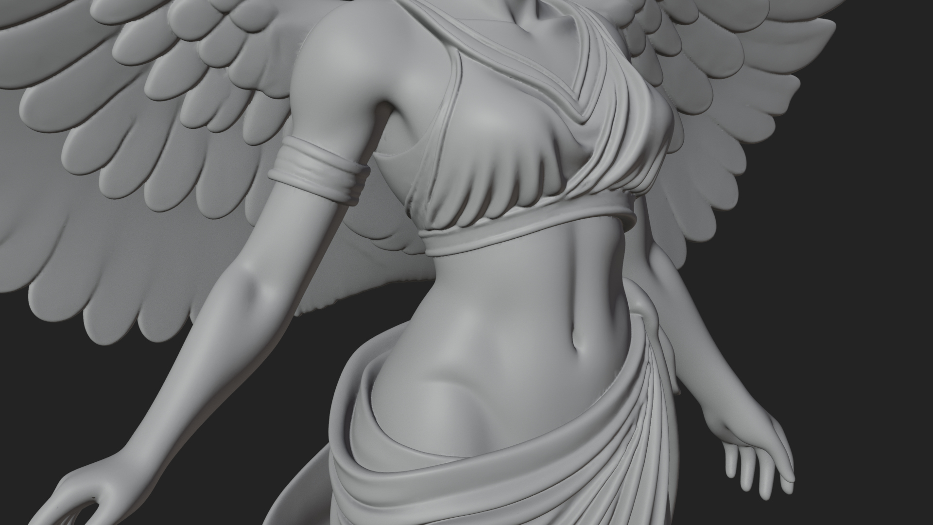 Angel of Victory Statue Design 9 3D Print Model 3D Model