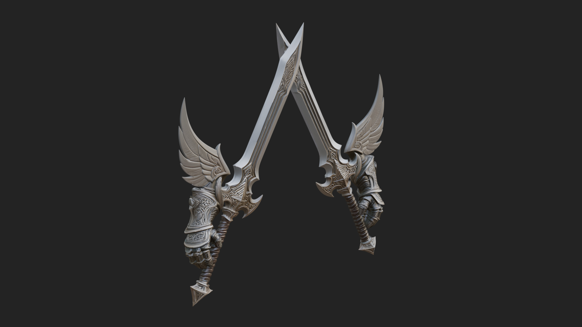 Angel Wing Greatsword Model Design 2 3D Print Model 3D Model