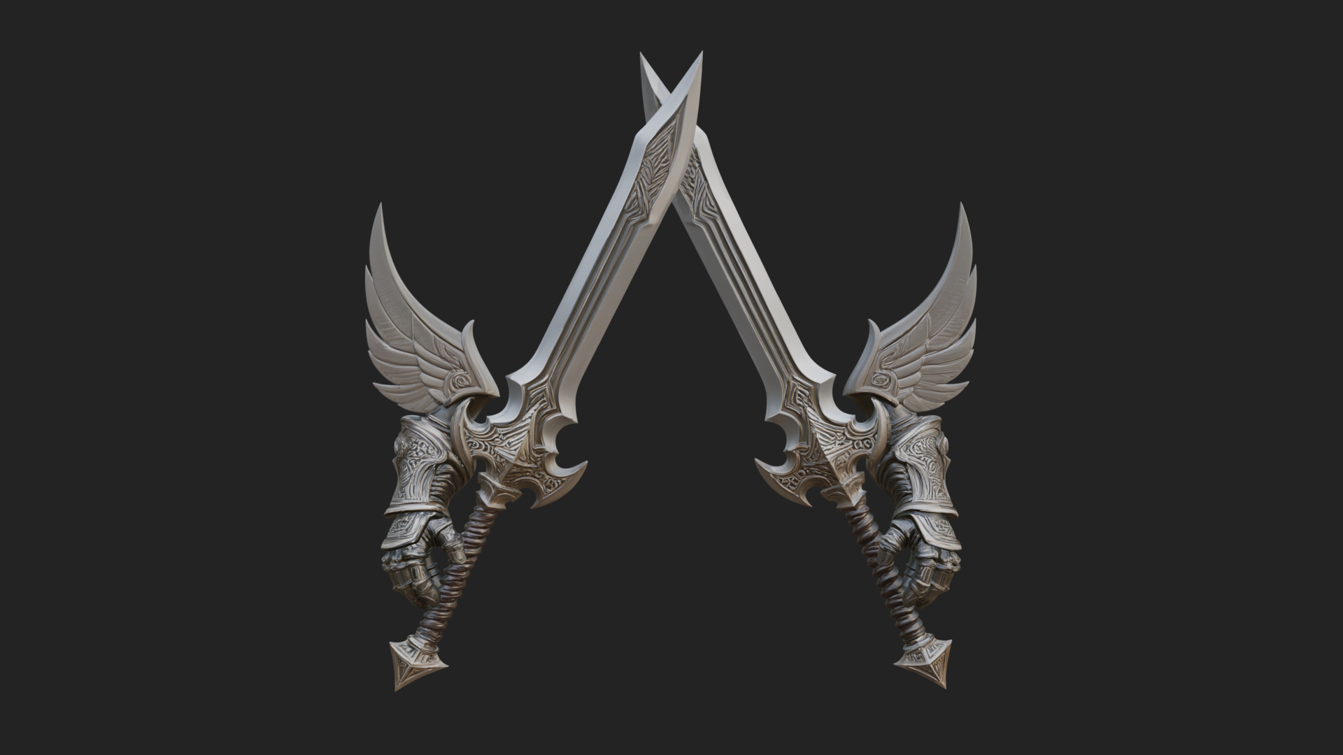 Angel Wing Greatsword Model Design 2 3D Print Model 3D Model
