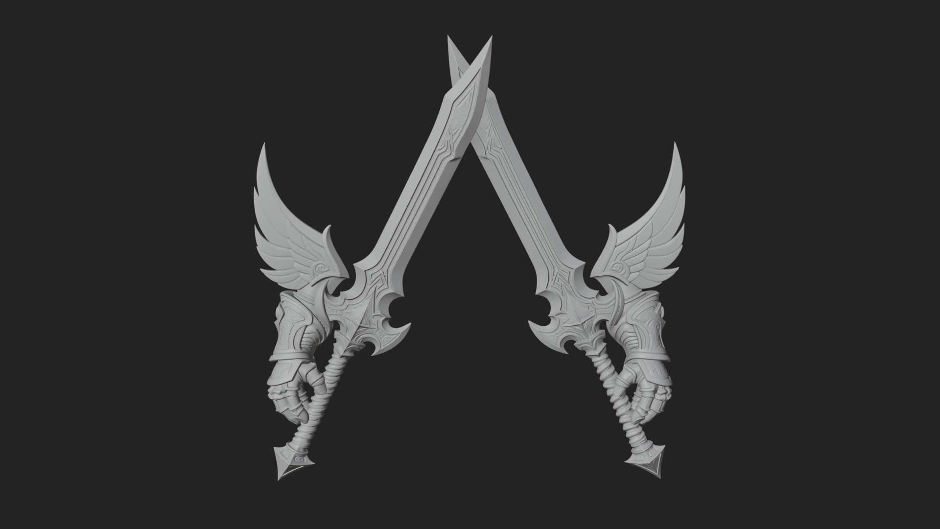 Angel Wing Greatsword Model Design 2 3D Print Model 3D Model