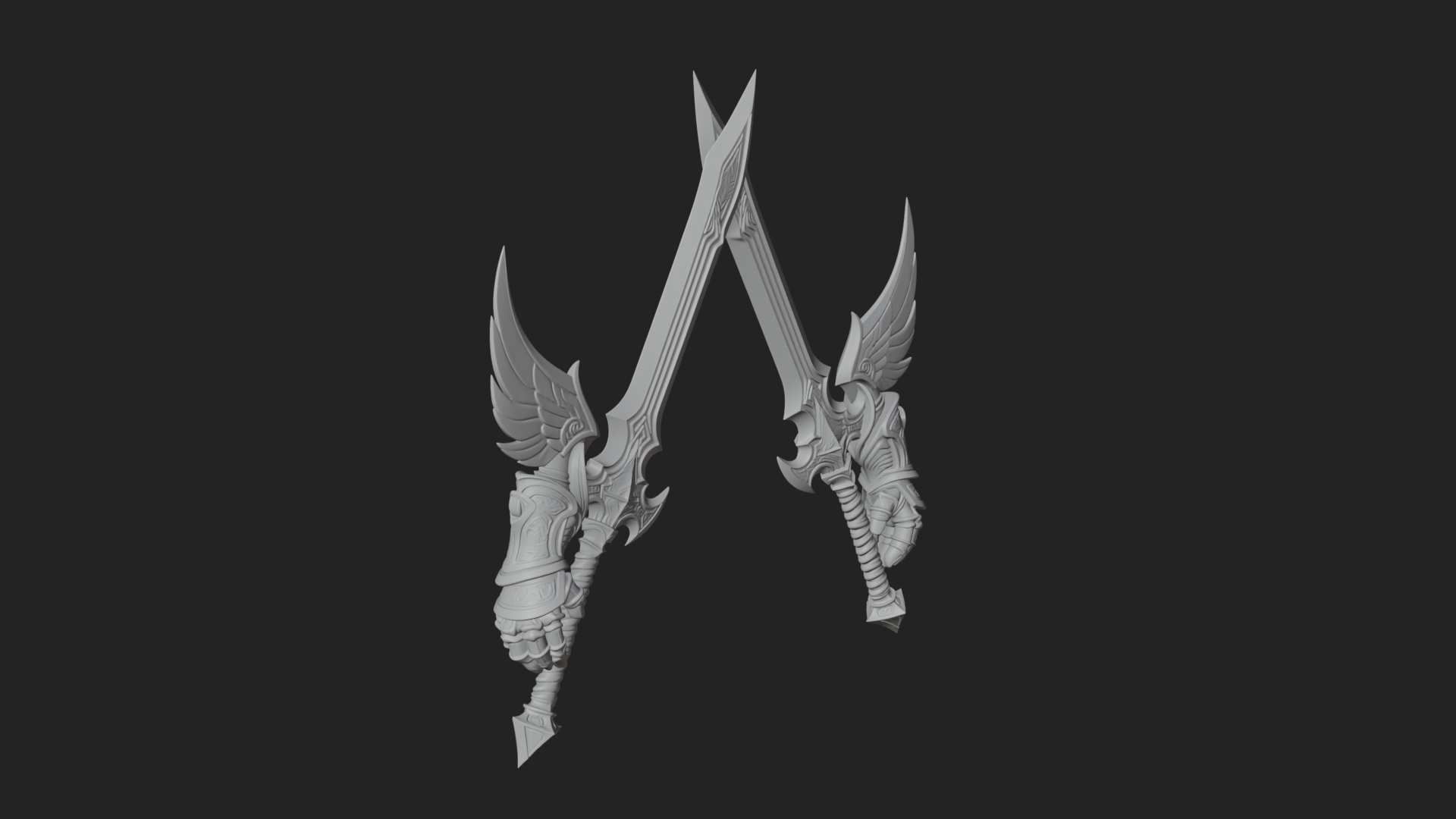 Angel Wing Greatsword Model Design 2 3D Print Model 3D Model