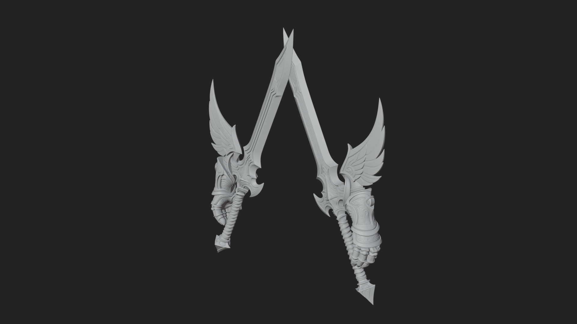 Angel Wing Greatsword Model Design 2 3D Print Model 3D Model