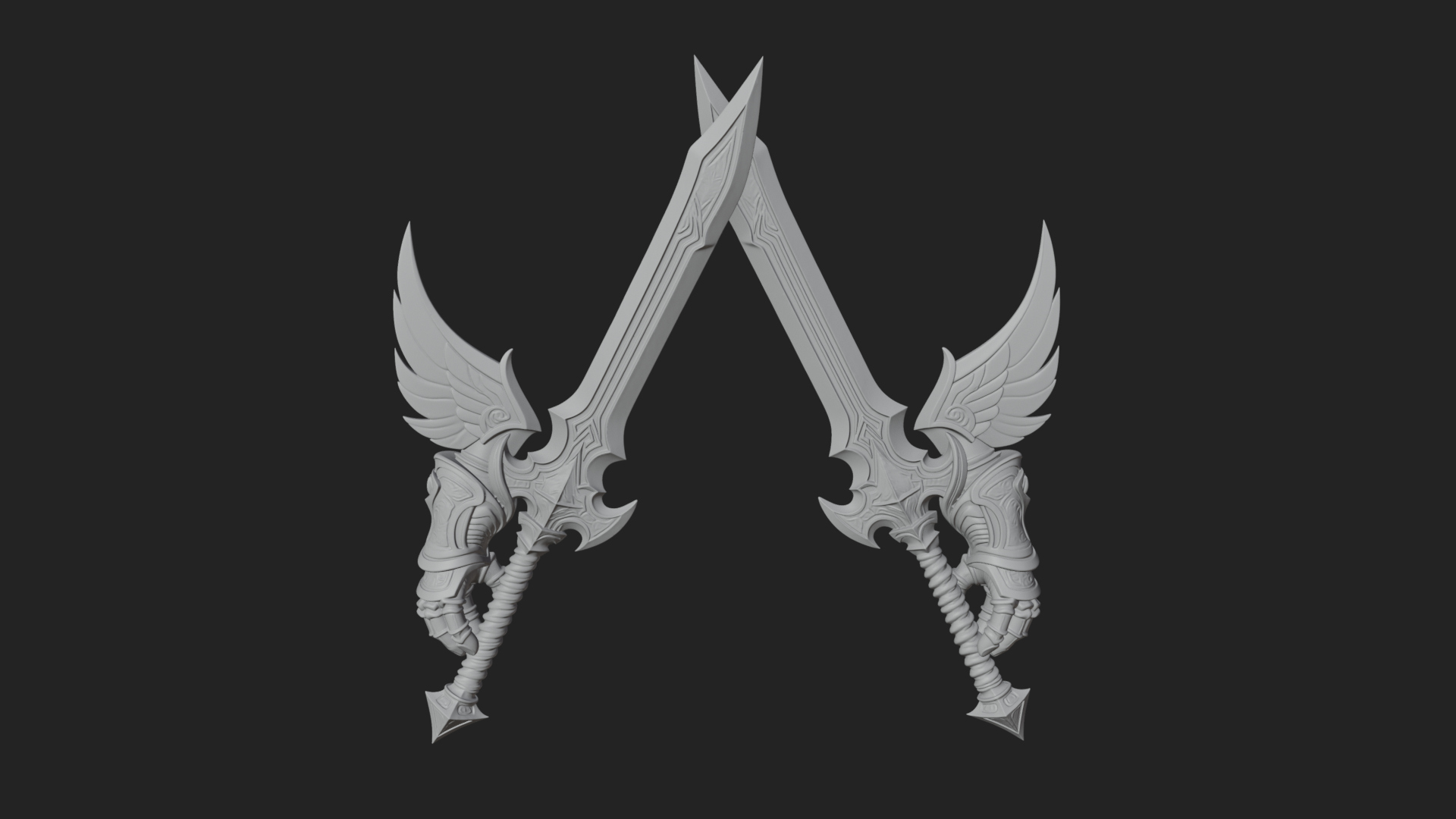 Angel Wing Greatsword Model Design 2 3D Print Model 3D Model