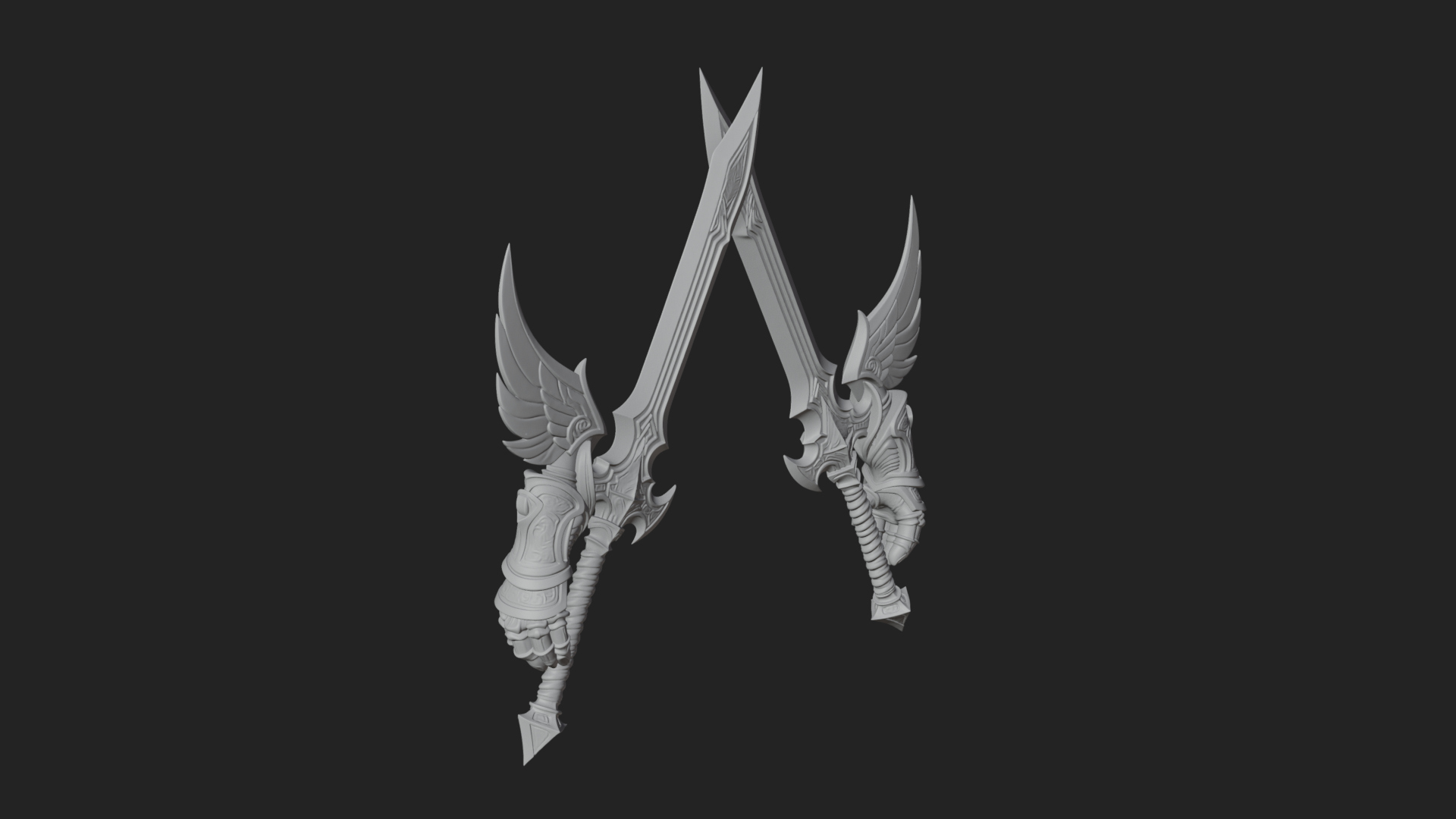 Angel Wing Greatsword Model Design 2 3D Print Model 3D Model