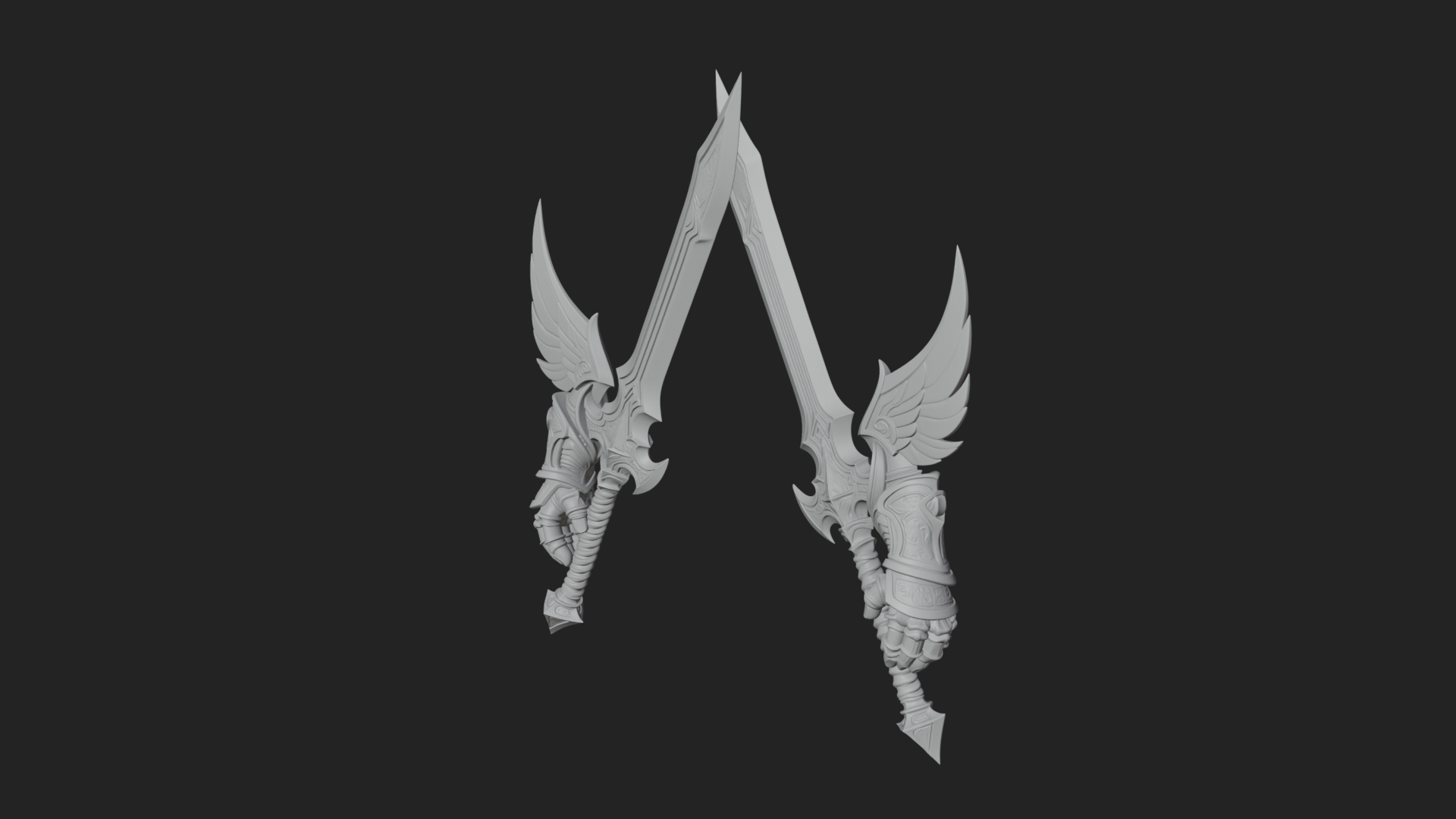 Angel Wing Greatsword Model Design 2 3D Print Model 3D Model