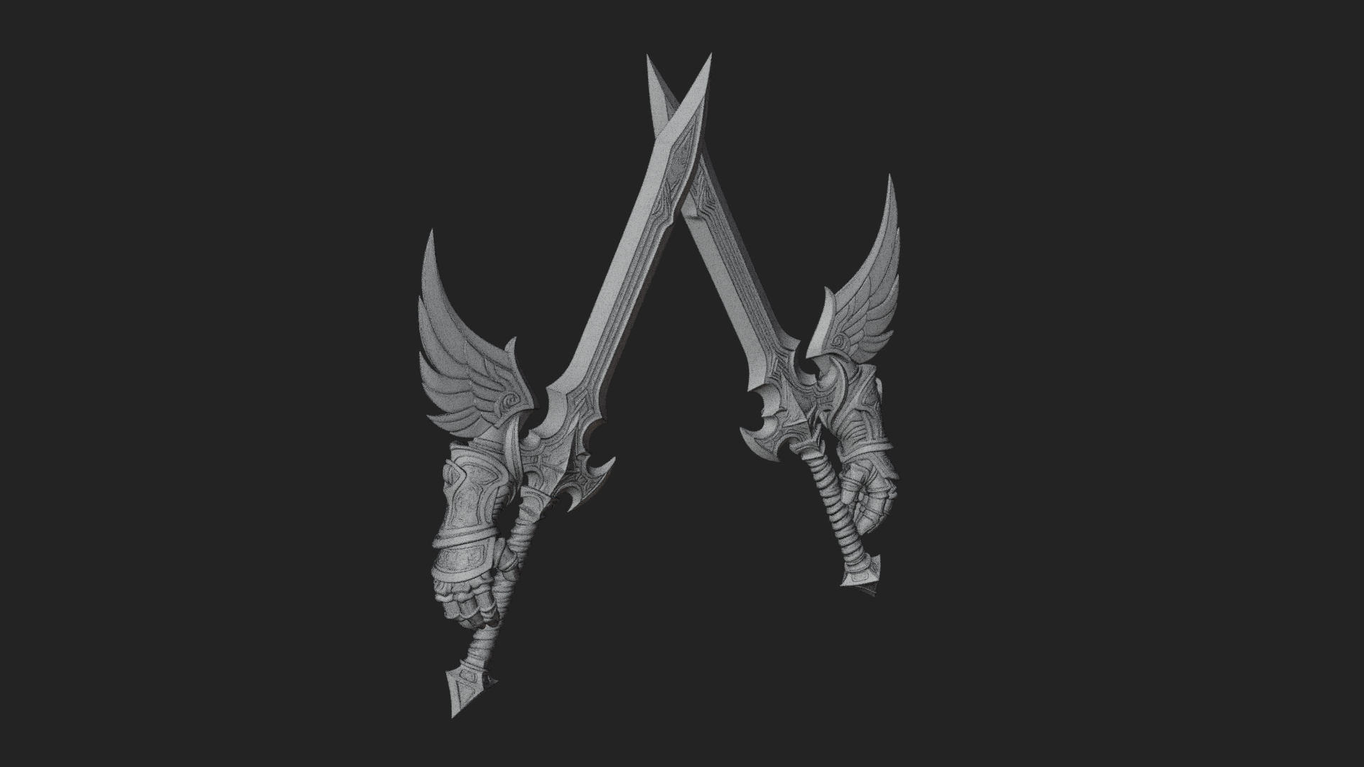 Angel Wing Greatsword Model Design 2 3D Print Model 3D Model