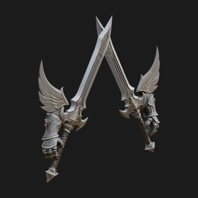 Angel Wing Greatsword Model Design 2 3D Print Model