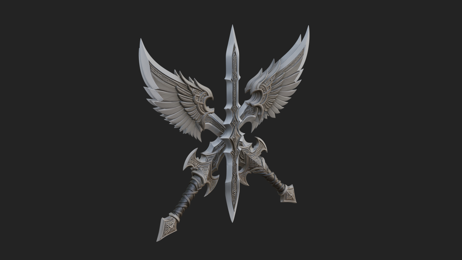 Angel Wing Greatsword Model Design 3 3D Print Model 3D Model
