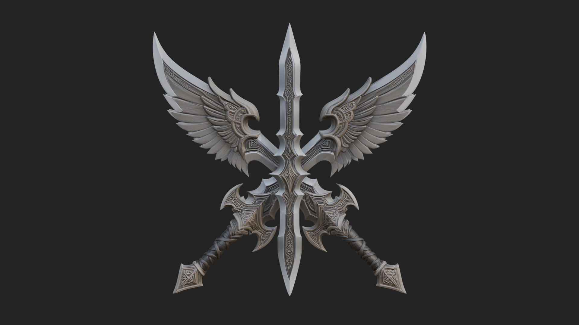 Angel Wing Greatsword Model Design 3 3D Print Model 3D Model