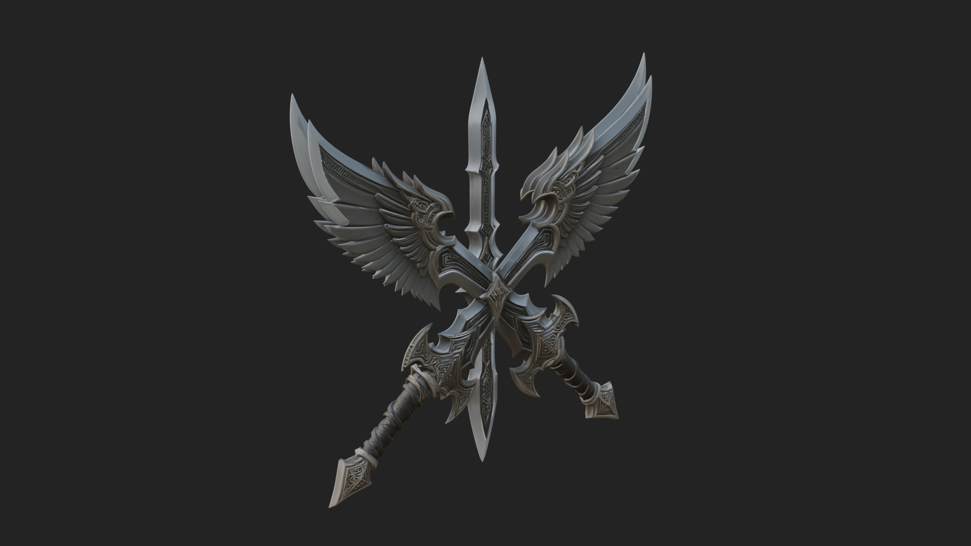 Angel Wing Greatsword Model Design 3 3D Print Model 3D Model