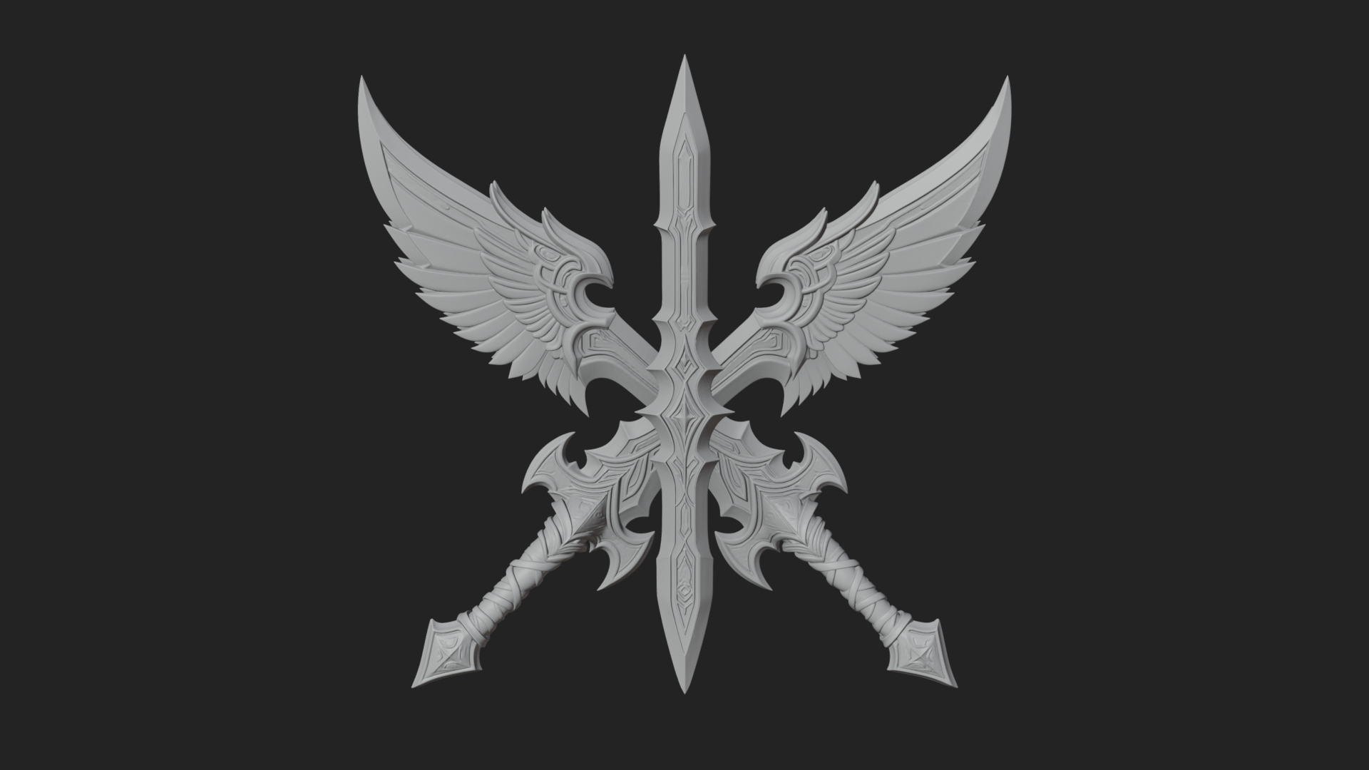 Angel Wing Greatsword Model Design 3 3D Print Model 3D Model