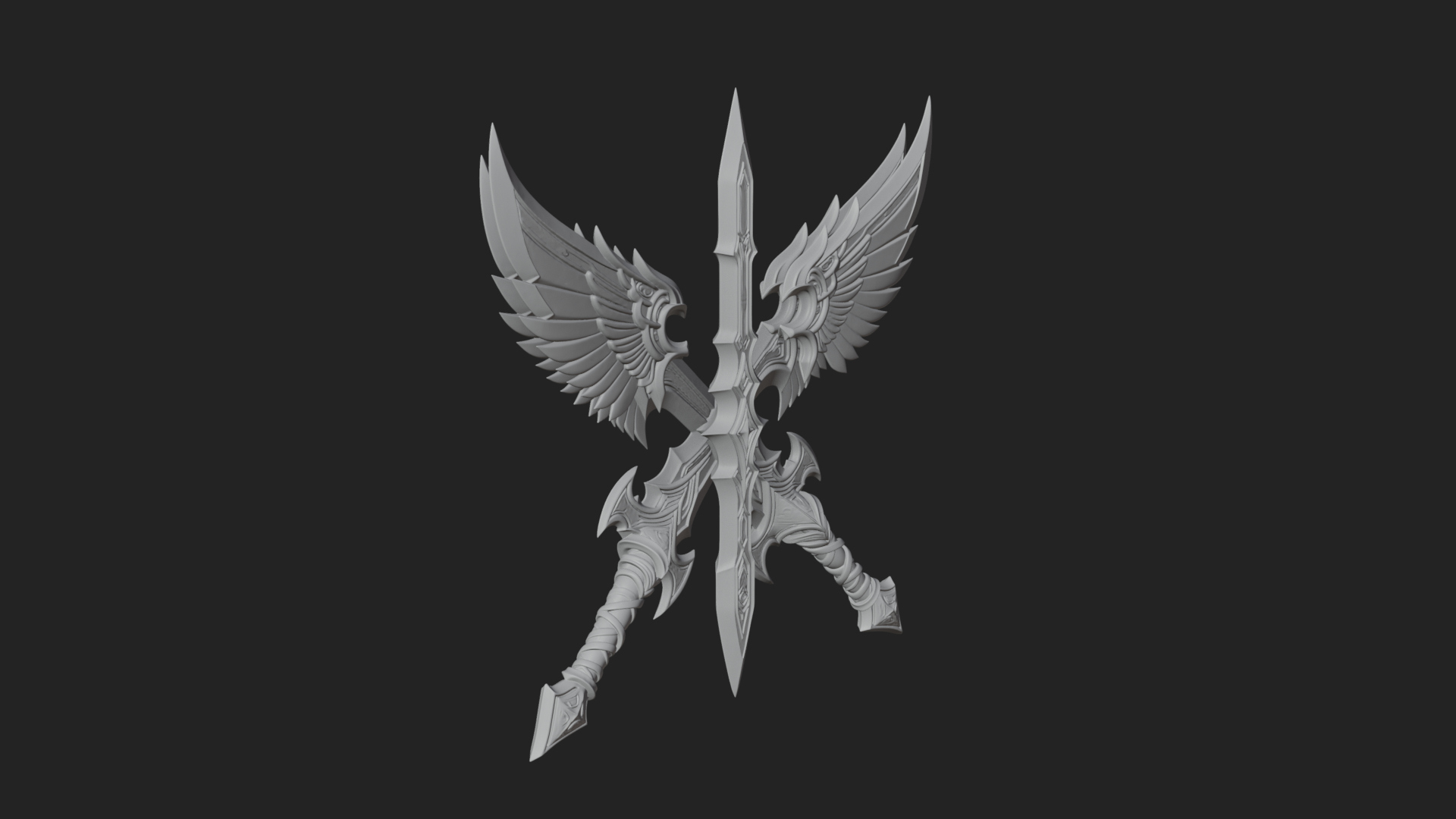 Angel Wing Greatsword Model Design 3 3D Print Model 3D Model