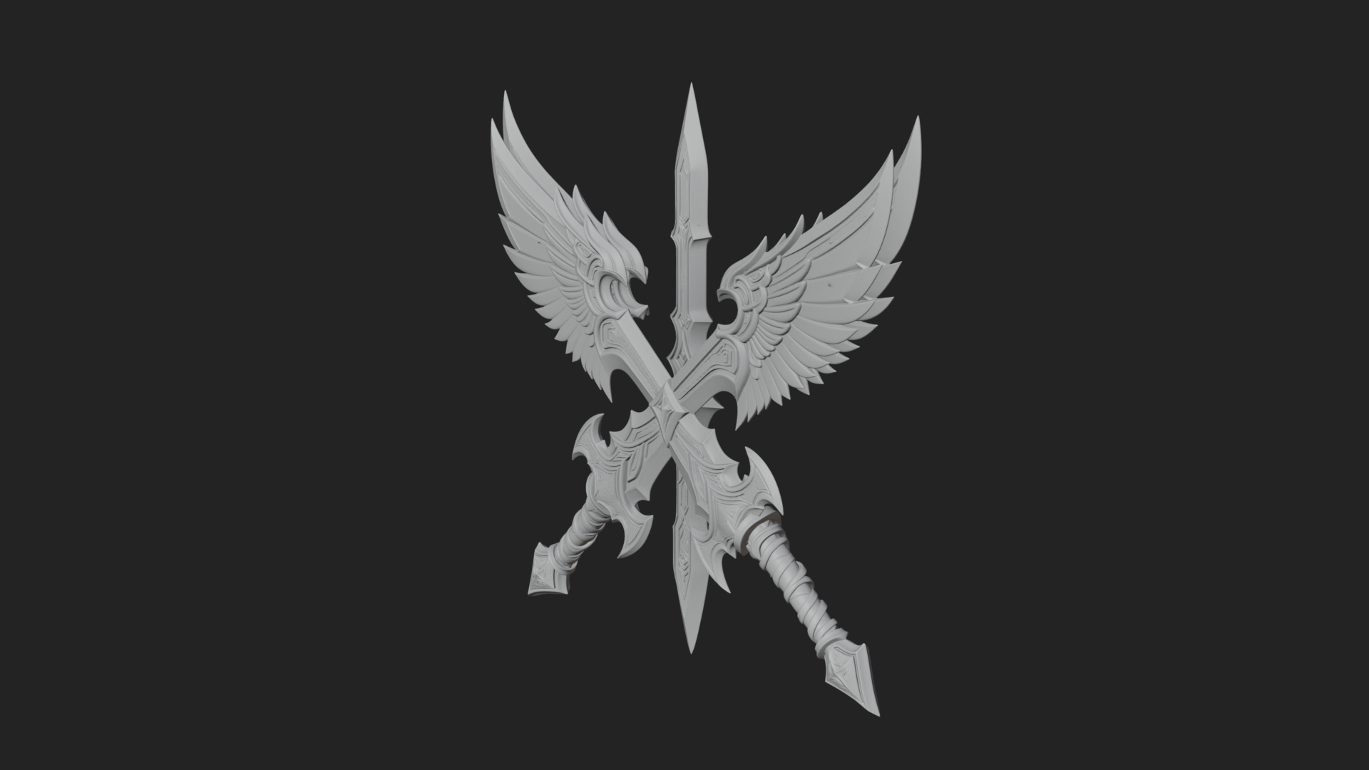 Angel Wing Greatsword Model Design 3 3D Print Model 3D Model